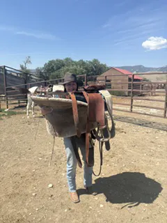 The western saddle was bigger than Debbie